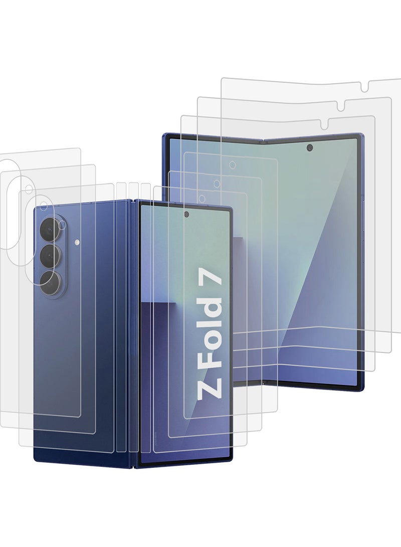 MARGOUN 3Packs Dual Guard Ceramic Screen Protector For Samsung Galaxy Z Fold 7 – Full Inner And Outer Display PET Protection Clear-3 