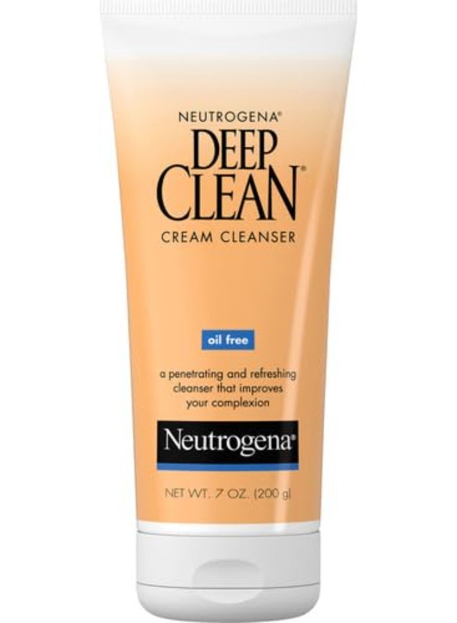 نيوتروجينا Neutrogena Deep Clean Daily Facial Cream Cleanser with Beta Hydroxy Acid to Remove Dirt, Oil & Makeup, Alcohol-Free, Oil-Free & Non-Comedogenic, 7 fl. oz (Pack of 2) 7 fl. oz (Pack of 2)Fluid Ounce - Image 2