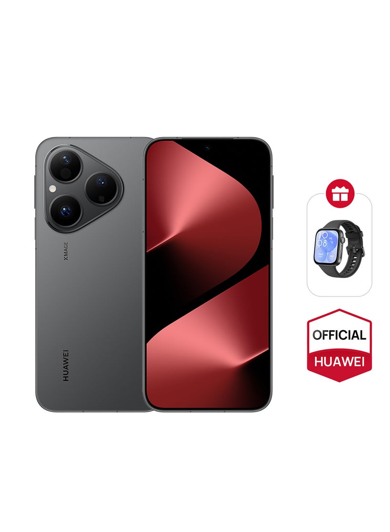 هواوي Pura 80 Dual SIM Smartphone Frosted Black 12GB RAM 256GB Middle East Version With FREE WATCH FIT 3 - Image 1