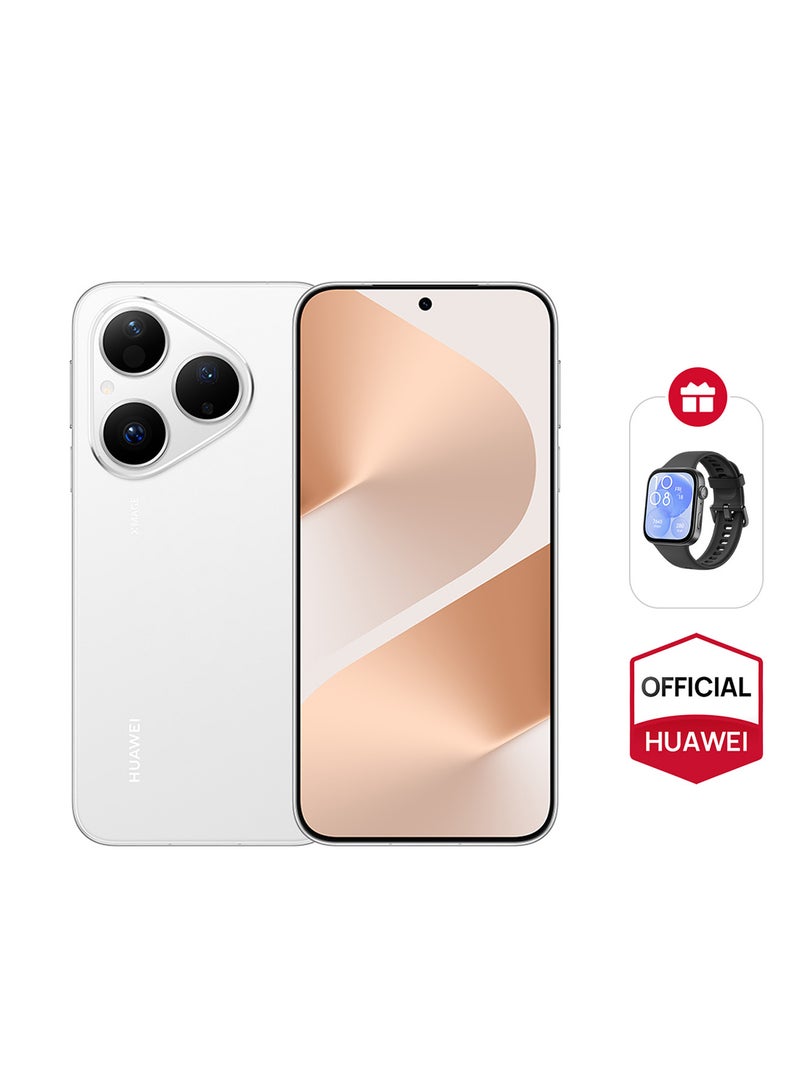 هواوي Pura 80 Dual SIM Smartphone Frosted White 12GB RAM 256GB Middle East Version With FREE WATCH FIT 3 - Image 1