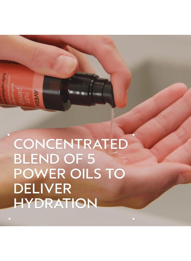 Aveda Nutriplenish Multi-Use Hair Oil | Pre-Shampoo Treatment, Styling, Overnight Oil, Leave-In Treatment | Hydrating Hair Oil | 100% Naturally Derived*, 1 Fl Oz 1 Fl OzFluid Ounce - Image 4