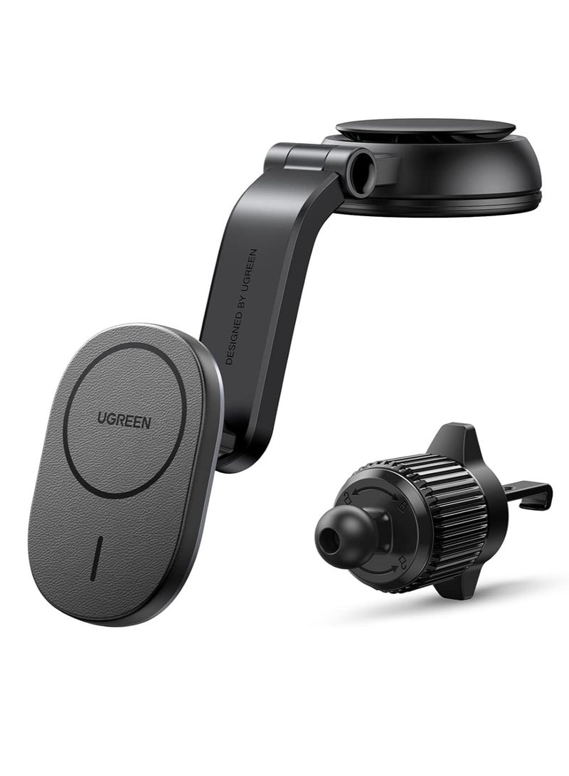 Ugreen Charger inductive 2-in-1 MagSafe Ugreen CD345 for car for cockpit/windshield/vent grille black  - Image 3