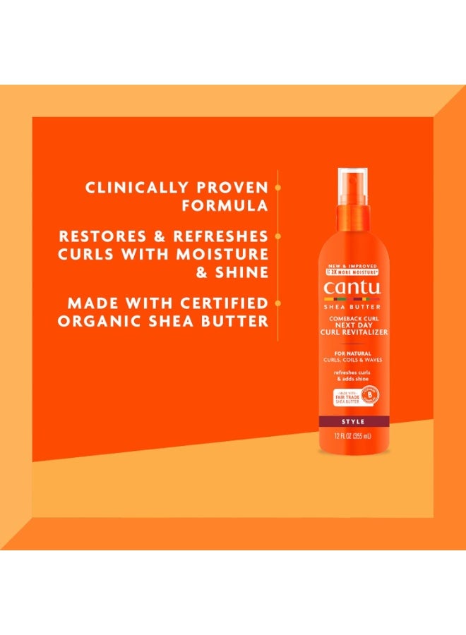 Cantu Cantu Comeback Curl Next Day Curl Revitalizer Mist with Shea Butter for Natural Hair, 12 fl oz 12 fl oz - Image 2