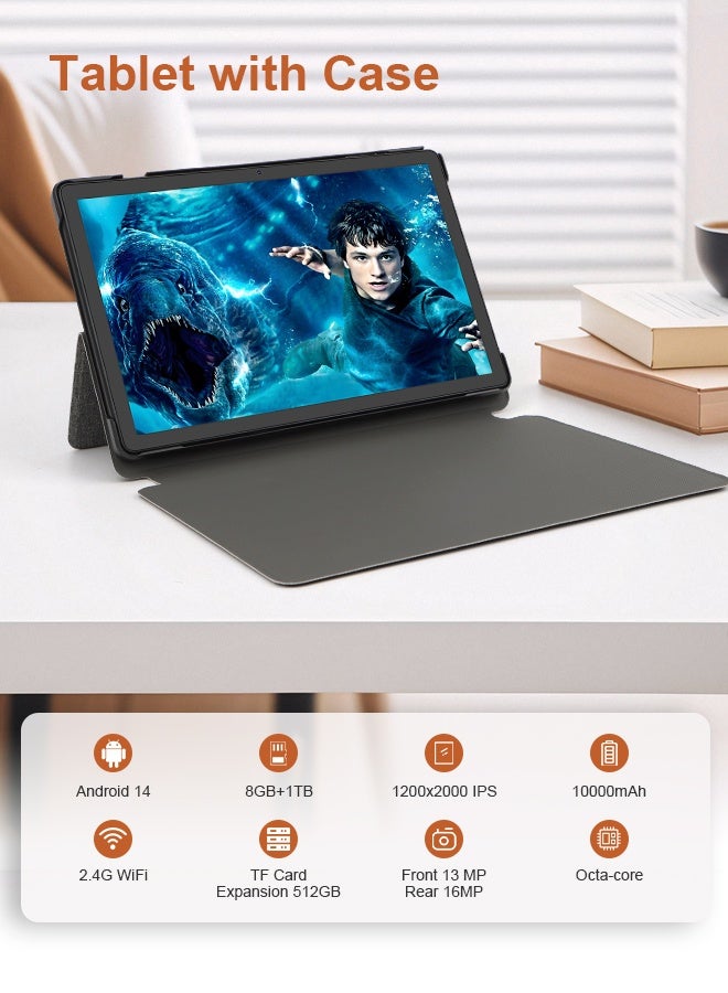 سي آيديا C Idea Tablet 10.36 Inch , WIFI Android Tablet Pc with 8GB+1TB, 2K Screen Educational Tablet with keyboard and Pen CM10016plus black - Image 3
