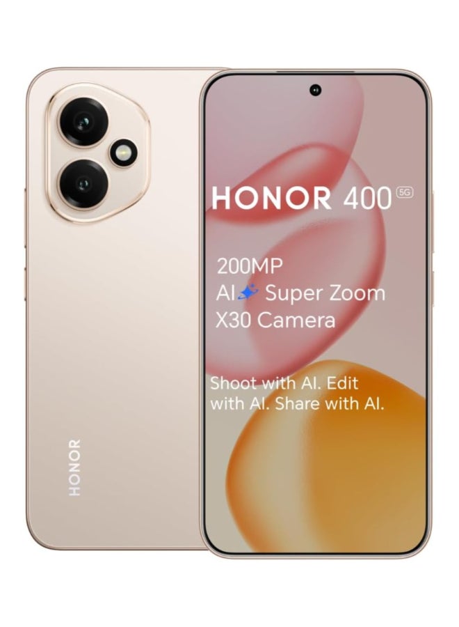 هونور 400 5G ثنائي الشريحة، 12 جيجابايت رام 256 جيجابايت روم ذهب صحراوي - النسخة الدولية - Image 1