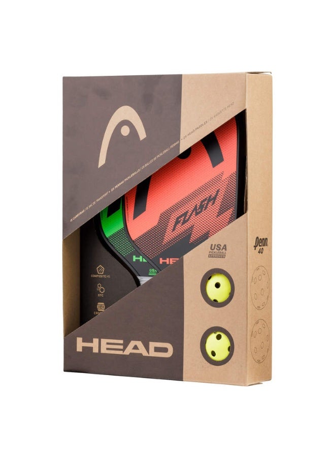 HEAD Flash Pickleball Racket Pack - Set of 2 rackets and 2 balls - Image 1