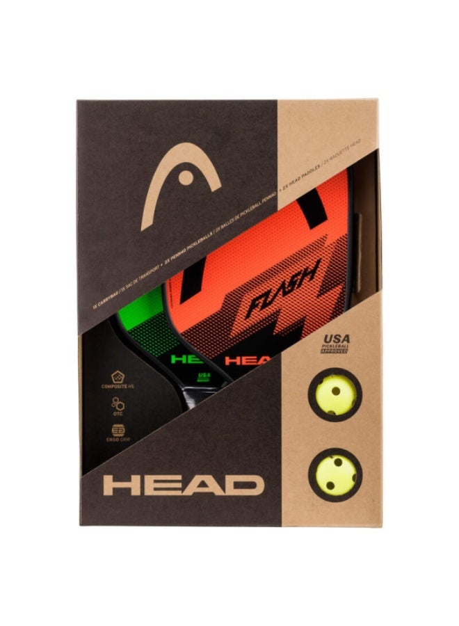 HEAD Flash Pickleball Racket Pack - Set of 2 rackets and 2 balls - Image 2
