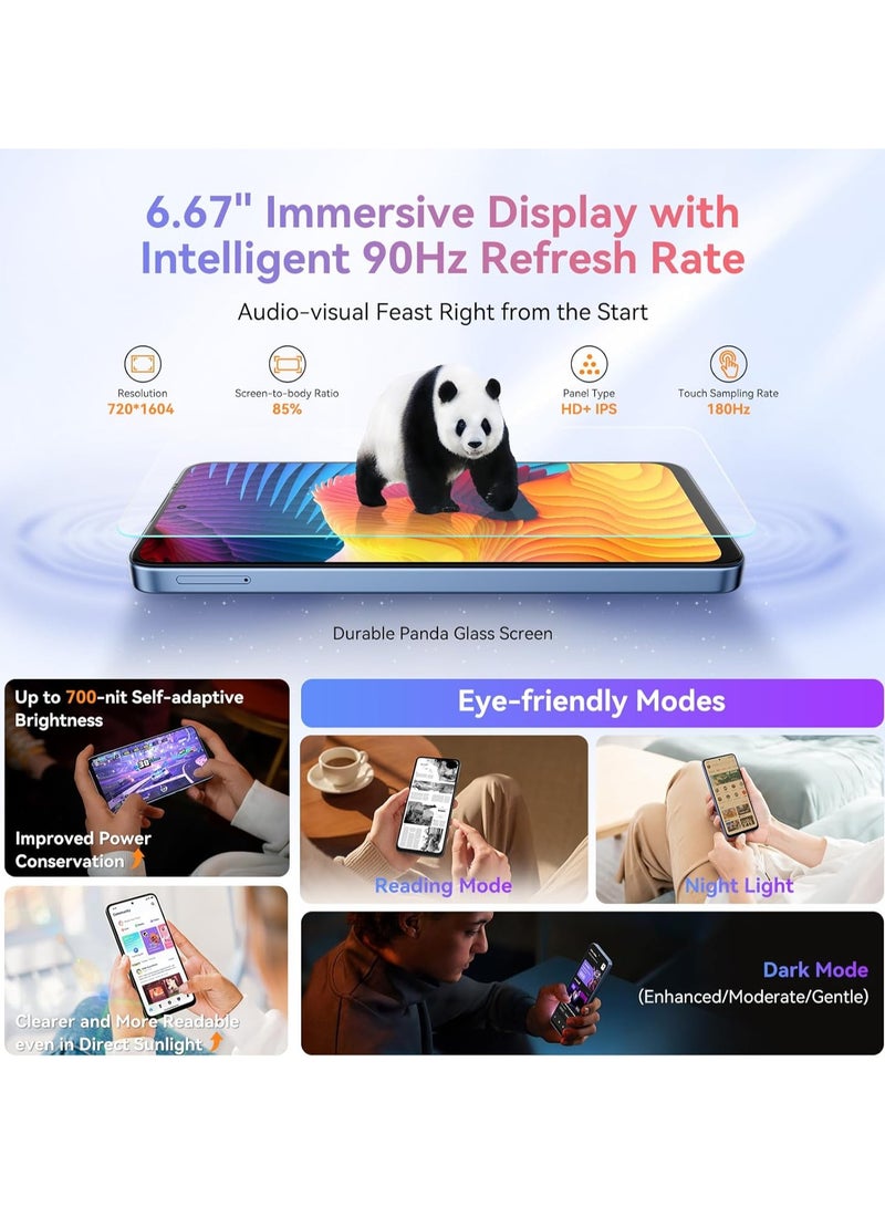 Blackview SHARK 9 5G Smartphone 6.67'' HD+ IPS 90Hz Display NFC 50MP AI Main Camera GPS Android 14 Mobile Phone Feather Black - Image 5