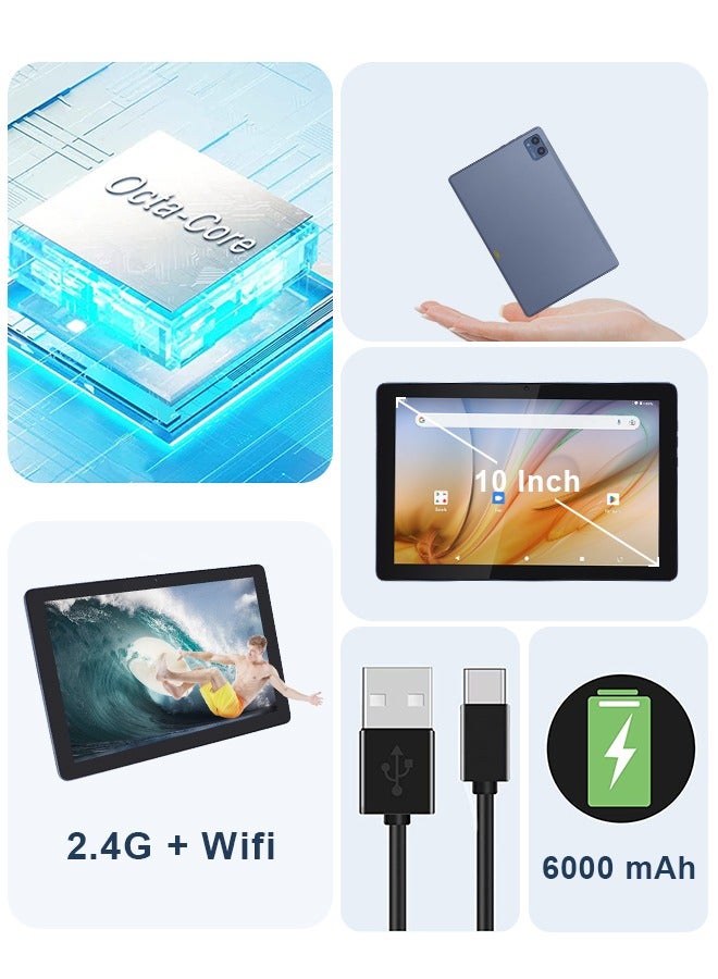 C idea 10-Inch Tablet, Android 12 Tablets PC With Play Store, Real 64GB ROM 3GB RAM 512GB Expand, HD IPS Display, Dual Camera, 6000mAh Battery, GMS Certified - Grey - Image 5