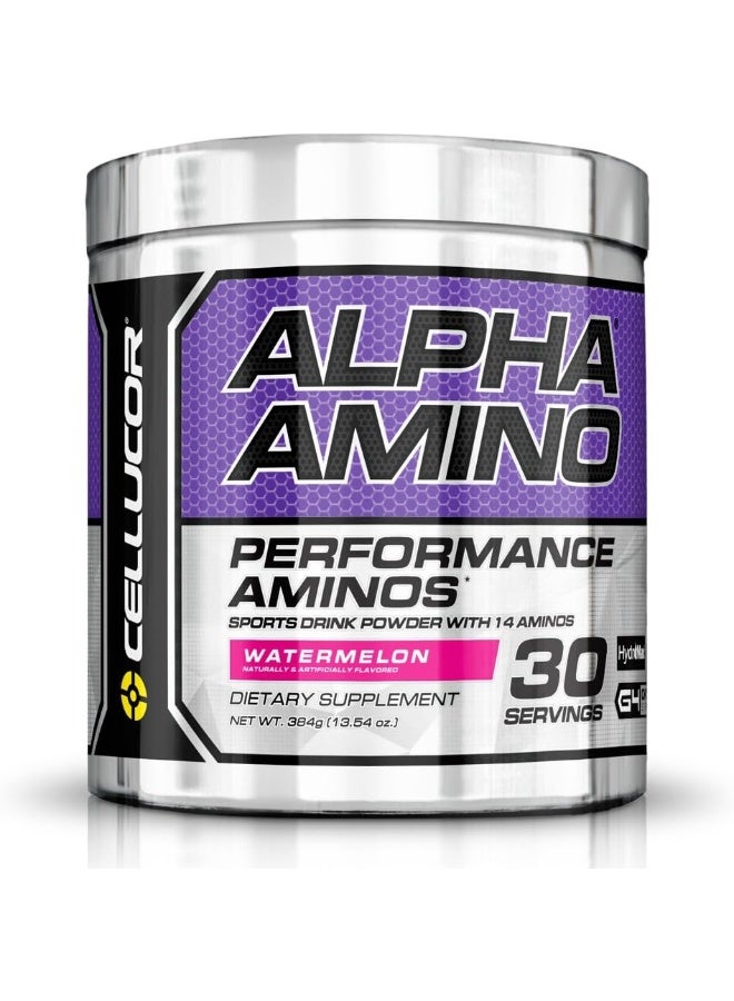 سيلوكور مسحوق استعادة الأحماض الأمينية الأساسية و BCAA من Cellucor Alpha Amino، نكهة البطيخ، 30 حصة - Image 1