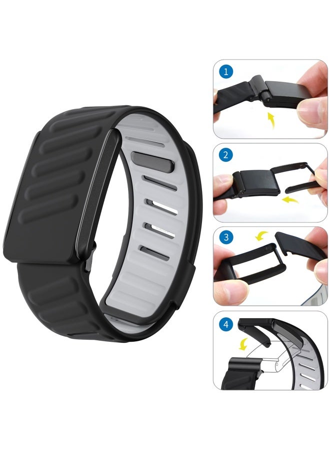 MARGOUN Sports Strap Compatible with Whoop 5.0 Soft and Breathable Silicone Strap Adjustable Replacement Wristbands for Whoop 5.0 Band black - Image 3