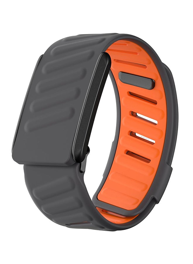 MARGOUN Sports Strap Compatible with Whoop 5.0 Soft and Breathable Silicone Strap Adjustable Replacement Wristbands for Whoop 5.0 Band Dark Grey - Orange - Image 1