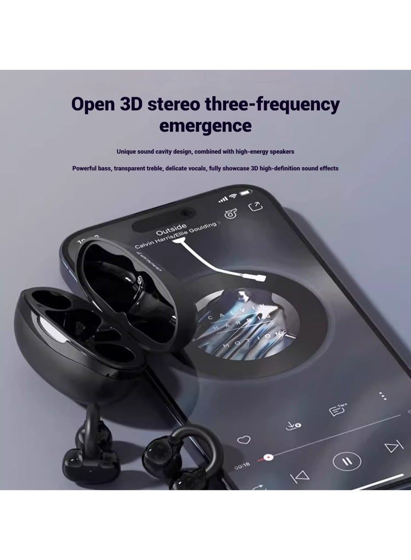 Lenovo EA330 Clip-on Headphones: Invisible Wear, 40ms Ultra-Low Latency for Unrivaled Audio Experience Black - Image 5