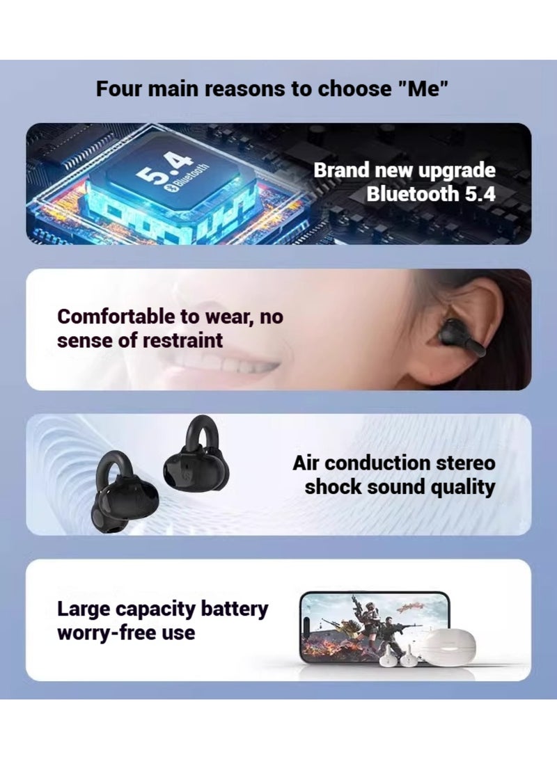 Lenovo EA330 Clip-on Headphones: Invisible Wear, 40ms Ultra-Low Latency for Unrivaled Audio Experience Black - Image 3