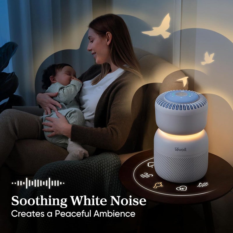 LEVOIT Sprout Air Purifier for Baby with White Noise Sound Machine and Blue-Light-Free Night Light, HEPA Filter with 5 Air Quality Monitor - Image 5