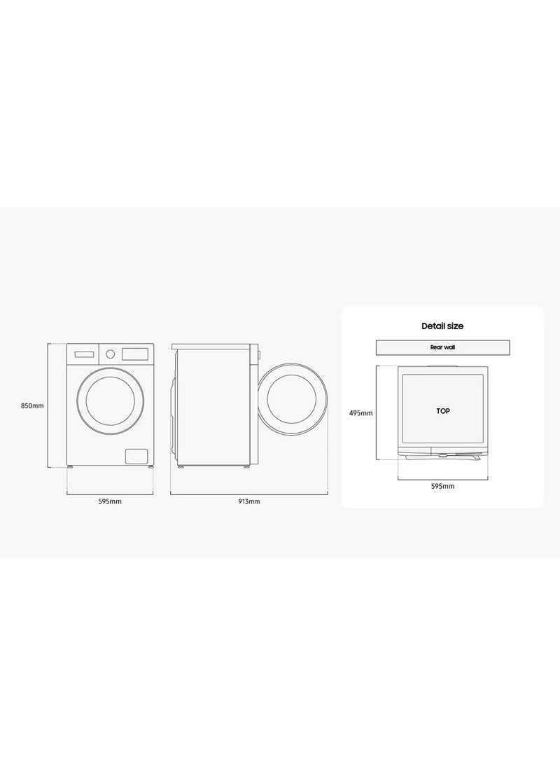 Samsung New 7 Kg Front Load Washing Machine With Quick Wash 15, DIT Motor, Fault Check Indicator, Delay End, Child lock, UAE Version 7 kg WW70FG3M05AWGU White - Image 2