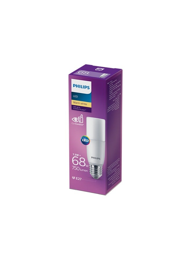 Philips LED Light Frosted Stick T38, Non-Dimmable, E27 Base, 7.5W-68W Equivalent, 6500K Cool Daylight - Image 5