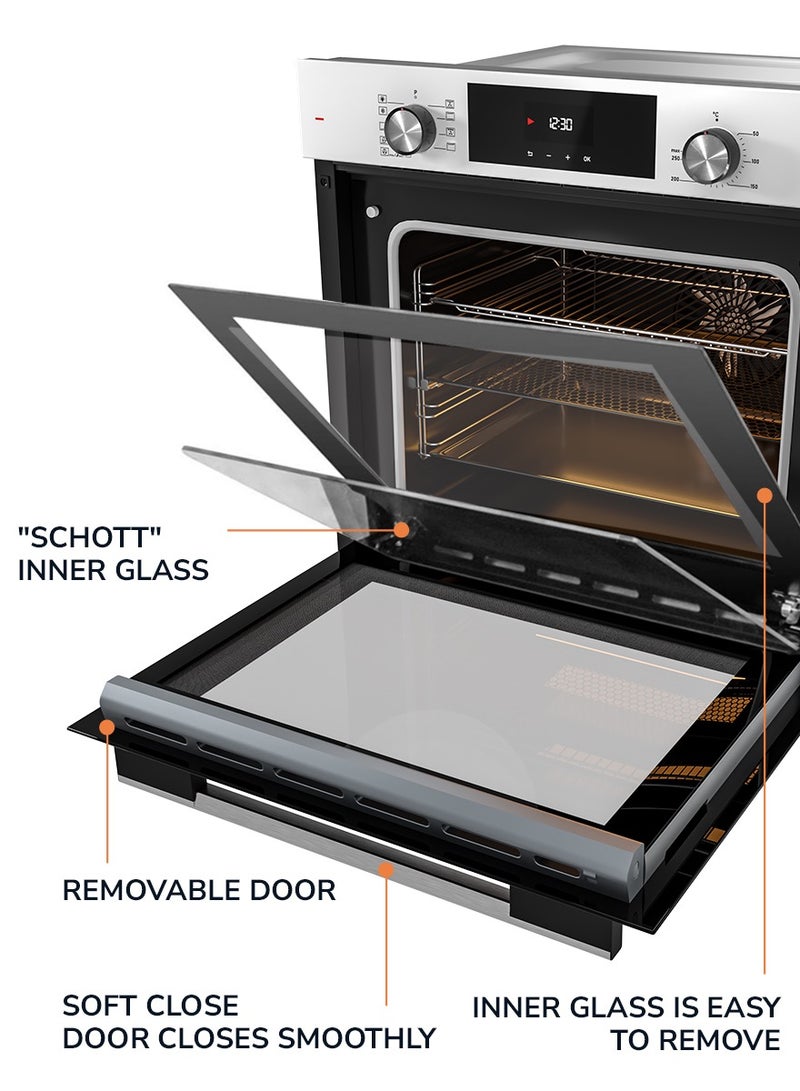 ميلين MILLEN Built In Electric Oven 9 Cooking Modes, 78L - 3 Years Warranty, SCHOTT Inner Glass, MEO 6003 WH 78 L 3260 W MEO 6003 WH White  - Image 5