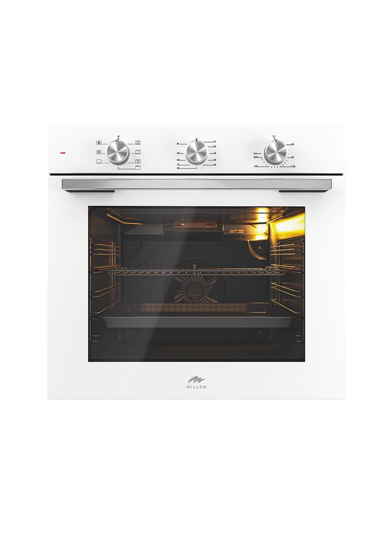 MILLEN MILLEN Built In Electric Oven 7 Cooking Modes, 78L - 3 Year Warranty, SCHOTT Inner Glass, MEO 6001 WH 78 L 2352 W MEO 6001 WH White  - Image 1