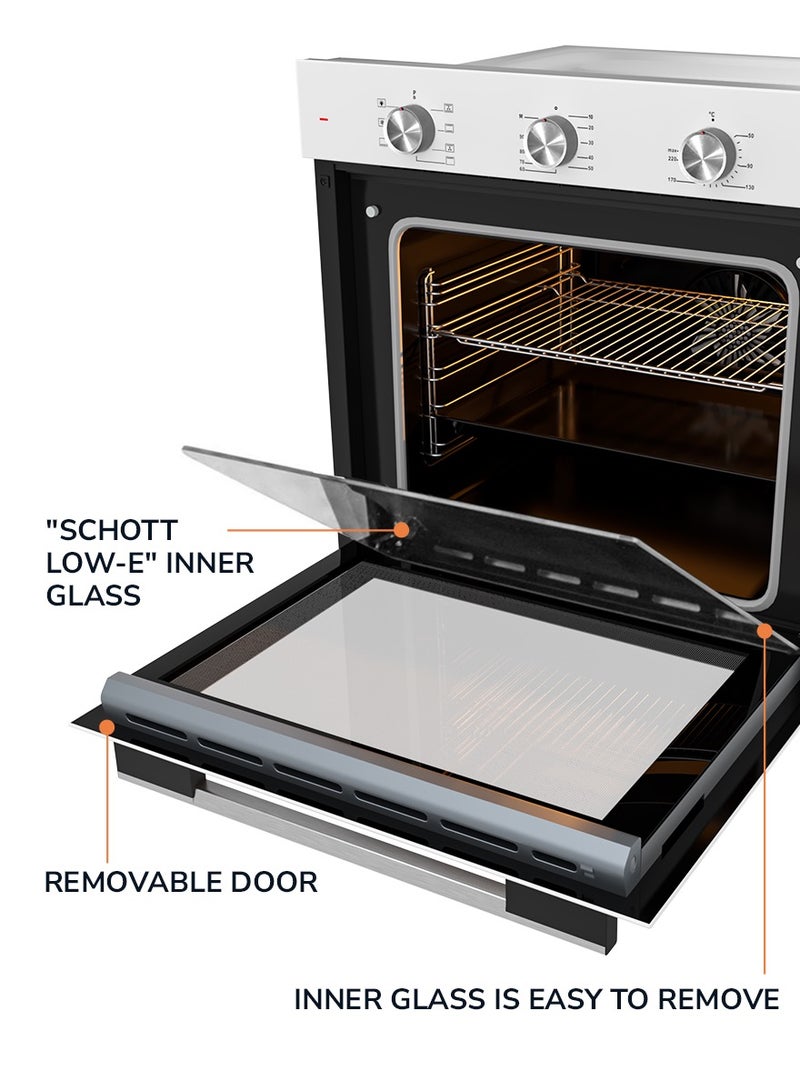 MILLEN MILLEN Built In Electric Oven 7 Cooking Modes, 78L - 3 Year Warranty, SCHOTT Inner Glass, MEO 6001 WH 78 L 2352 W MEO 6001 WH White  - Image 5