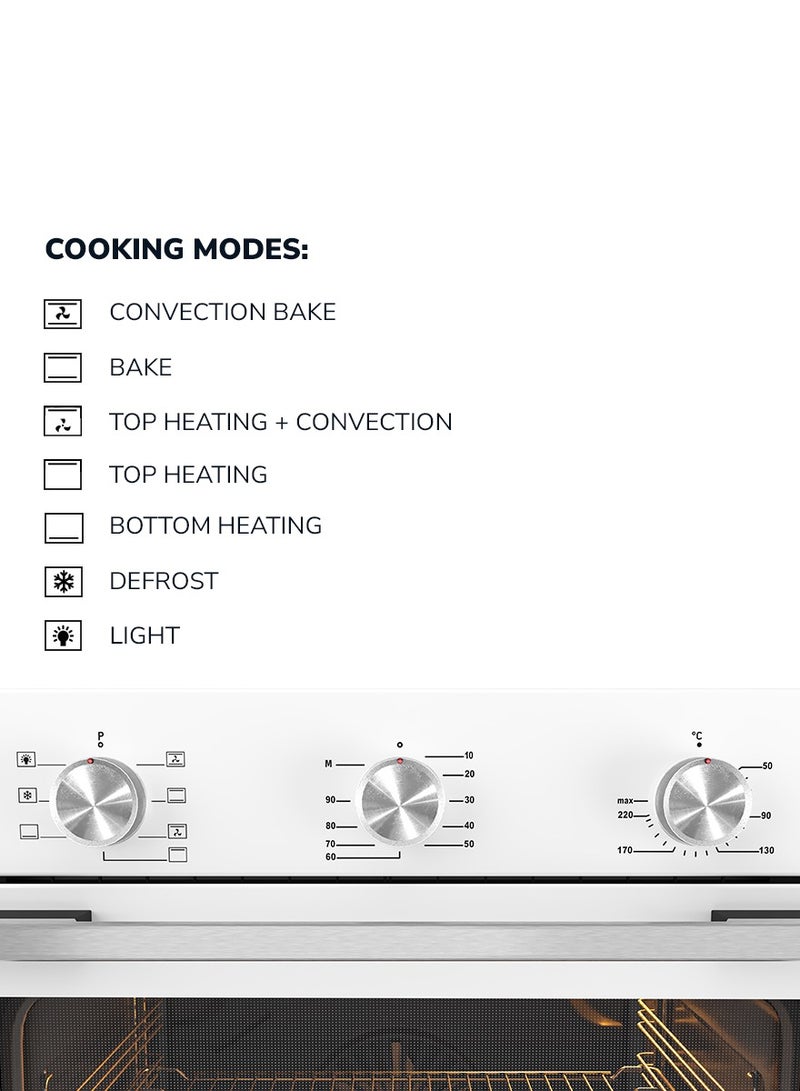 MILLEN MILLEN Built In Electric Oven 7 Cooking Modes, 78L - 3 Year Warranty, SCHOTT Inner Glass, MEO 6001 WH 78 L 2352 W MEO 6001 WH White  - Image 4
