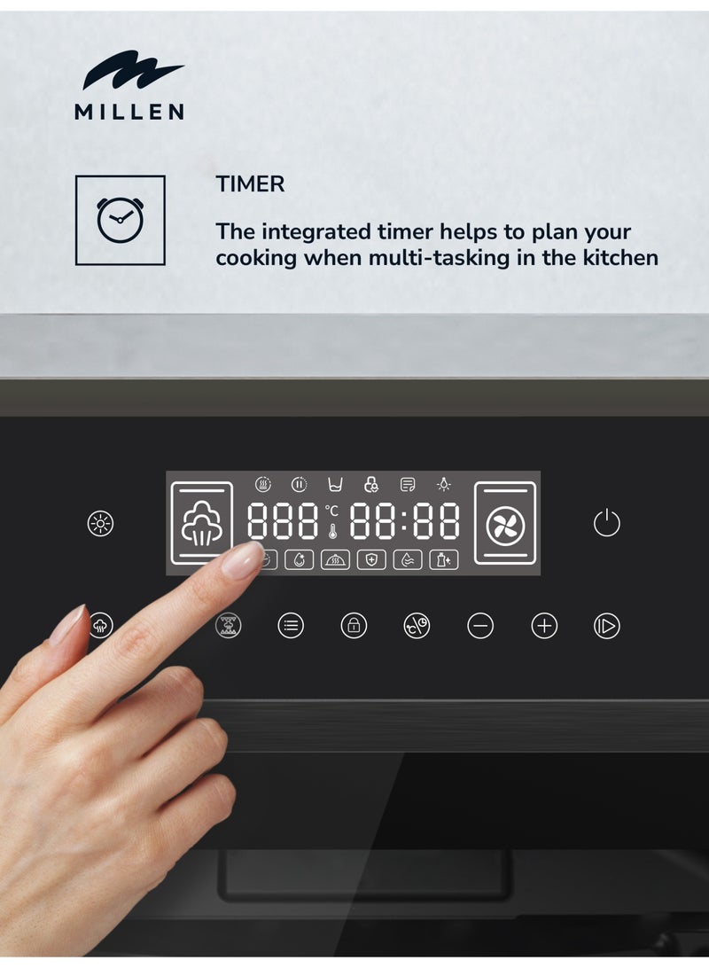 ميلين MILLEN 60cm Built In Electric Combi Steam Oven, 38 Smart Recipes, 50L - 3Y Warranty, MEOS 451 BL MEOS 451 BL Black  - Image 4