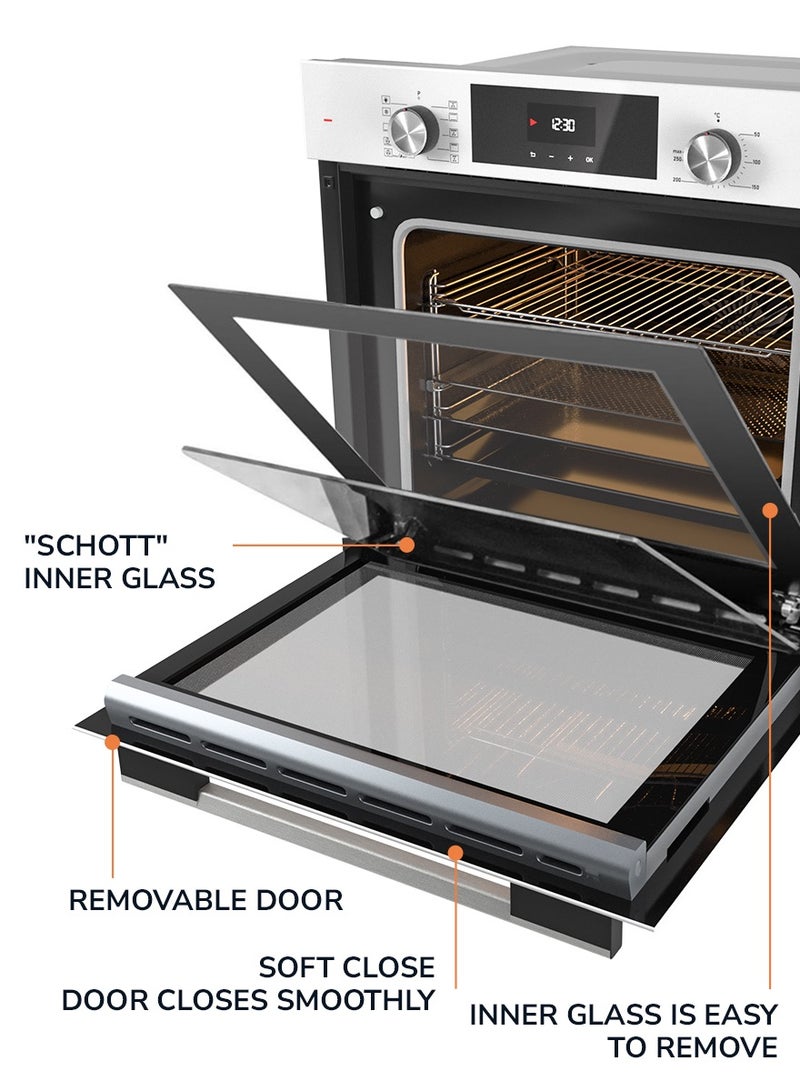 MILLEN MILLEN MEO 6004 WH Premium 73L Electric Oven - Energy Class A, 10 Cooking Modes, 60 cm, SCHOTT Double Glass Door, Glass finish, Mechanical and Touch Control with Timer, 3 Year Warranty 73 L 3260 W MEO 6004 WH White - Image 4