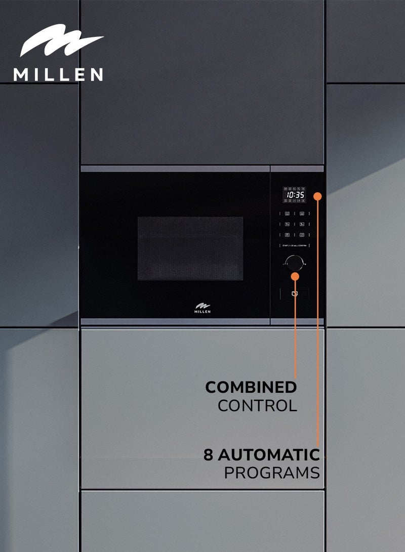 MILLEN MILLEN Microwave Oven, 20L, 3 Y Warranty, Glass Finish, Touchscreen & Knob Controls, 800W Microwave Power, 1000W Grill Power, 8 Automatic Programs, MBW 381 IX 20 L 800 W MBW 381 IX Black and Stainless steel  - Image 3