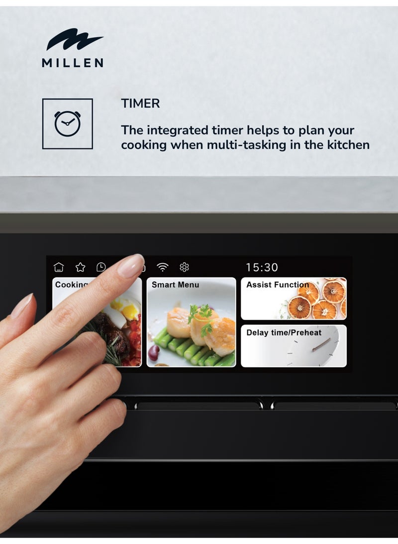 ميلين فرن بخاري كهربائي مدمج 60 سم مع شاشة TFT، 56 وصفة ذكية، 66 لتر - ضمان 3 سنوات - Image 4