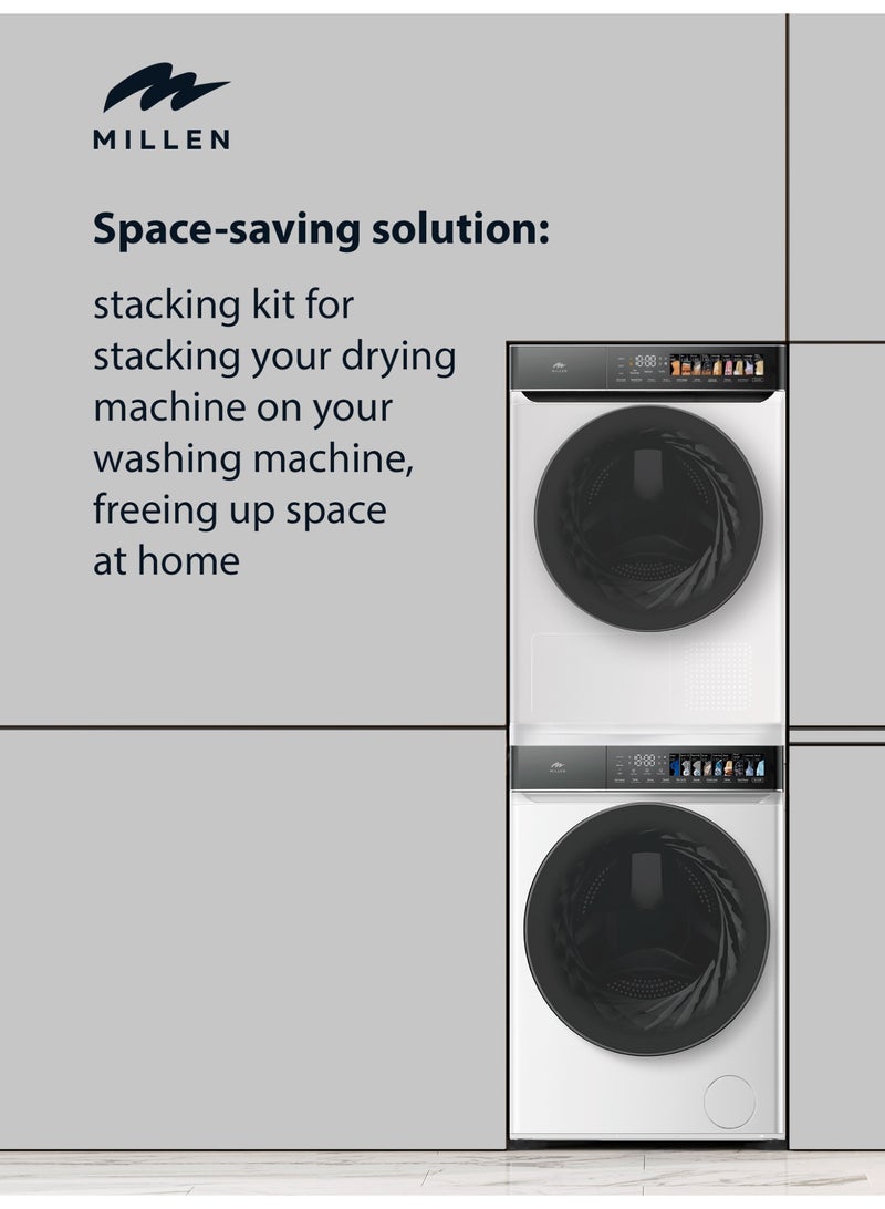 ميلين MILLEN White Stacking Kit – Secure Mounting for Washer & Dryer, M01WH МWM10W shelf White  - Image 2