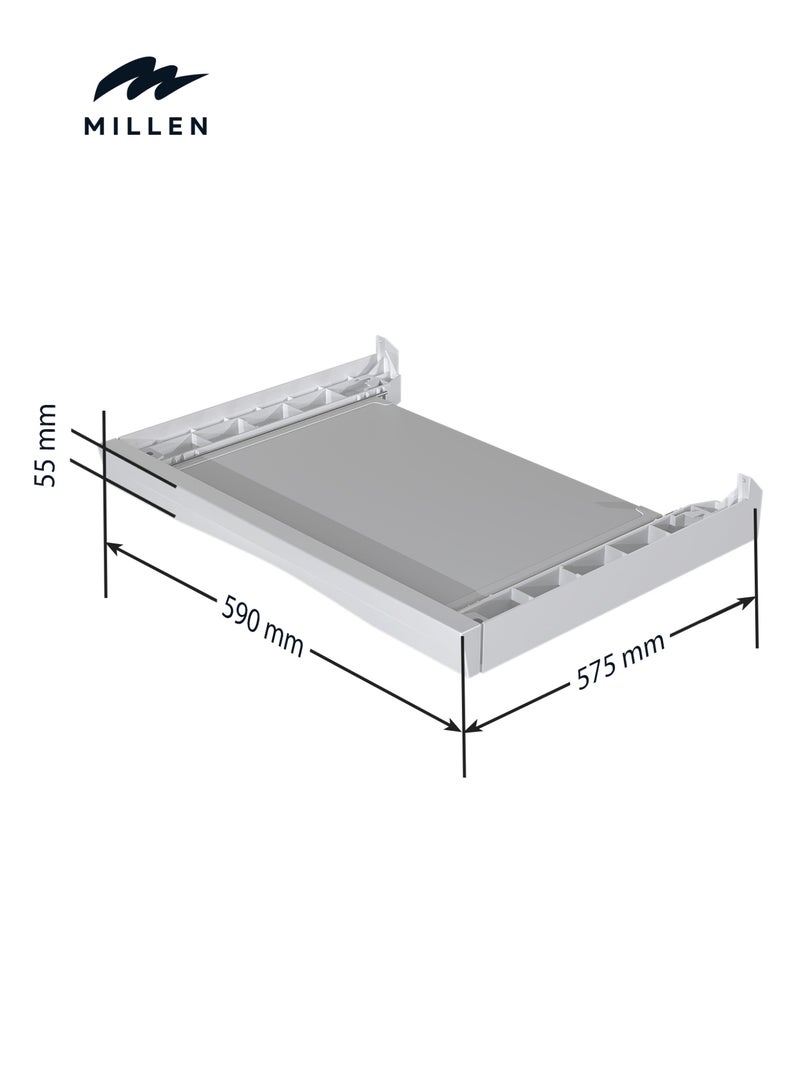 ميلين MILLEN White Stacking Kit – Secure Mounting for Washer & Dryer, M01WH МWM10W shelf White  - Image 3