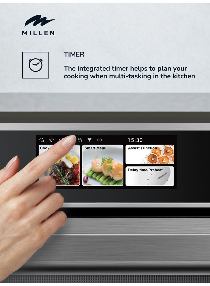 MILLEN MILLEN 60cm Built In Electric Combi Steam Oven with TFT Display, 56 Smart Recipes, 47L - 3Y Warranty, MEOS 455 IX MEOS 455 IX Stainless Steel  - Image 4