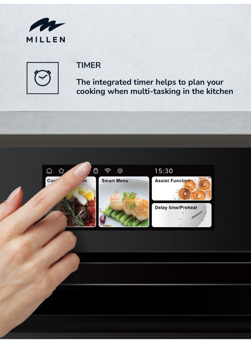 ميلين فرن بخاري كهربائي مدمج 60 سم مع شاشة TFT، 56 وصفة ذكية، 47 لتر - ضمان 3 سنوات - Image 4