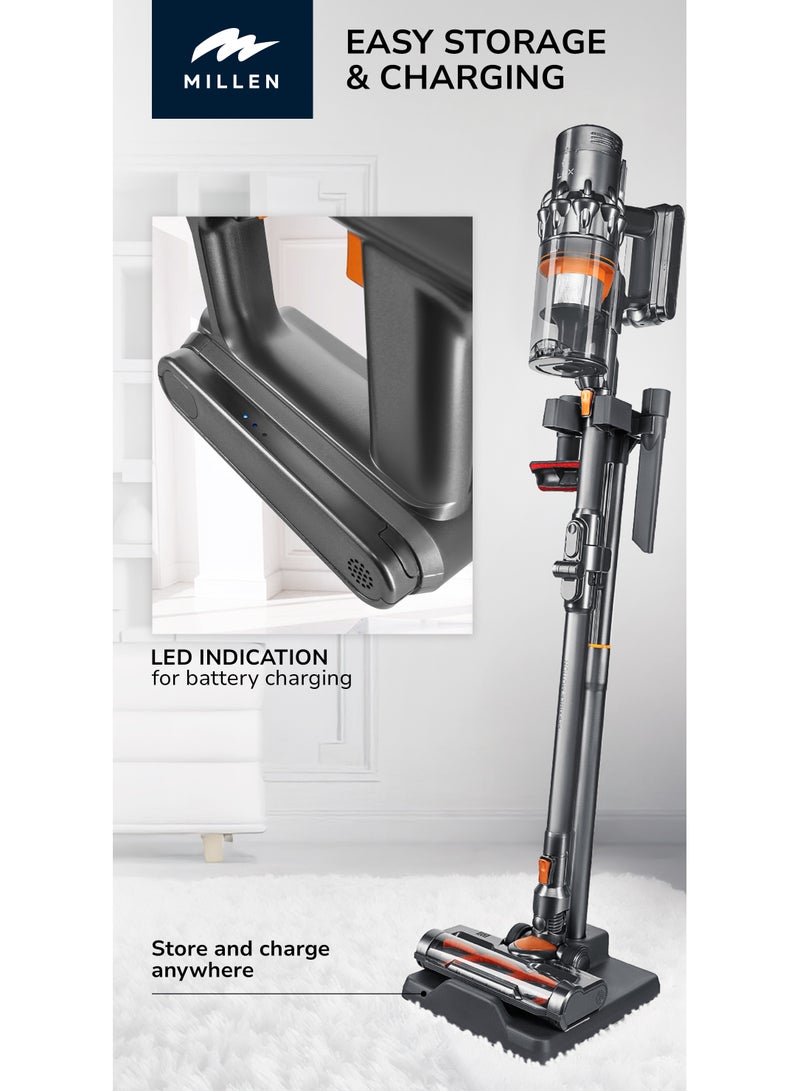 MILLEN Cordless Stick Vacuum Cleaner – Powerful, Lightweight & Versatile – MVCS7073 450 W MVCS7073 Grey - Image 5