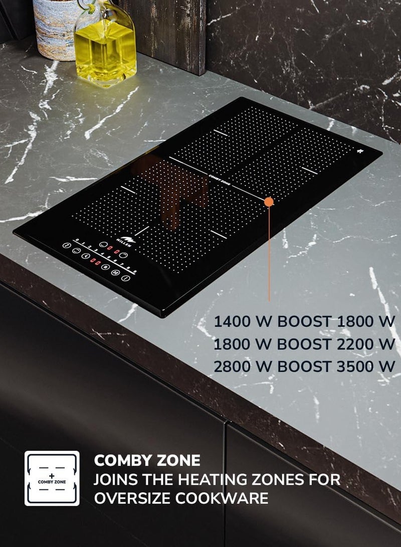 MILLEN Built in Induction hob, 30 cm Black Glass, 2 Heating Zones, 3500W, Touch Control, 3 Year Warranty 3500 W MIH 302 BL black - Image 5