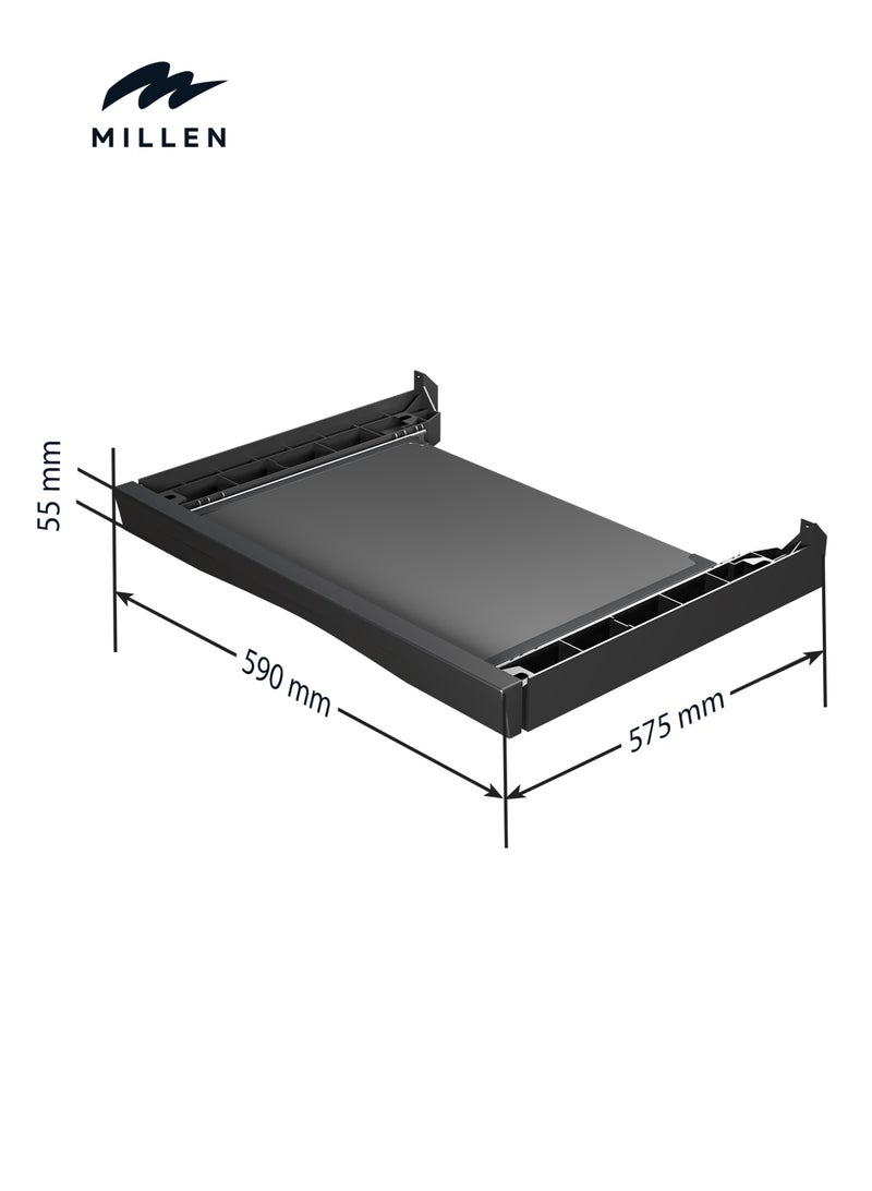 ميلين MILLEN Space Grey Stacking Kit – Secure Mounting for Washer & Dryer, M01BL МWM10BL shelf Space Grey - Image 3
