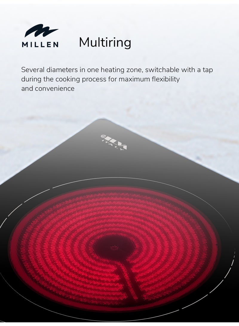 ميلين موقد سيراميك مدمج 60 سم مع وظيفة التعزيز وزجاج إيطالي - - Image 4