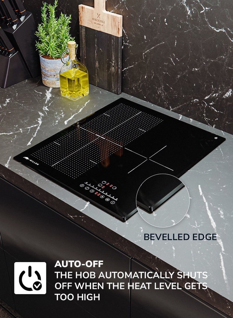 MILLEN Induction hob 45 cm Built-in 3 Heating Zones , 5700 Watts, Touch Control, 3 Year Warranty MIH 452 BL Black - Image 5