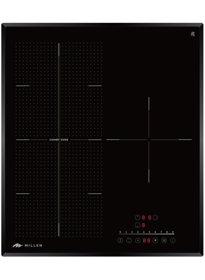 MILLEN Induction hob 45 cm Built-in 3 Heating Zones , 5700 Watts, Touch Control, 3 Year Warranty MIH 452 BL Black - Image 1