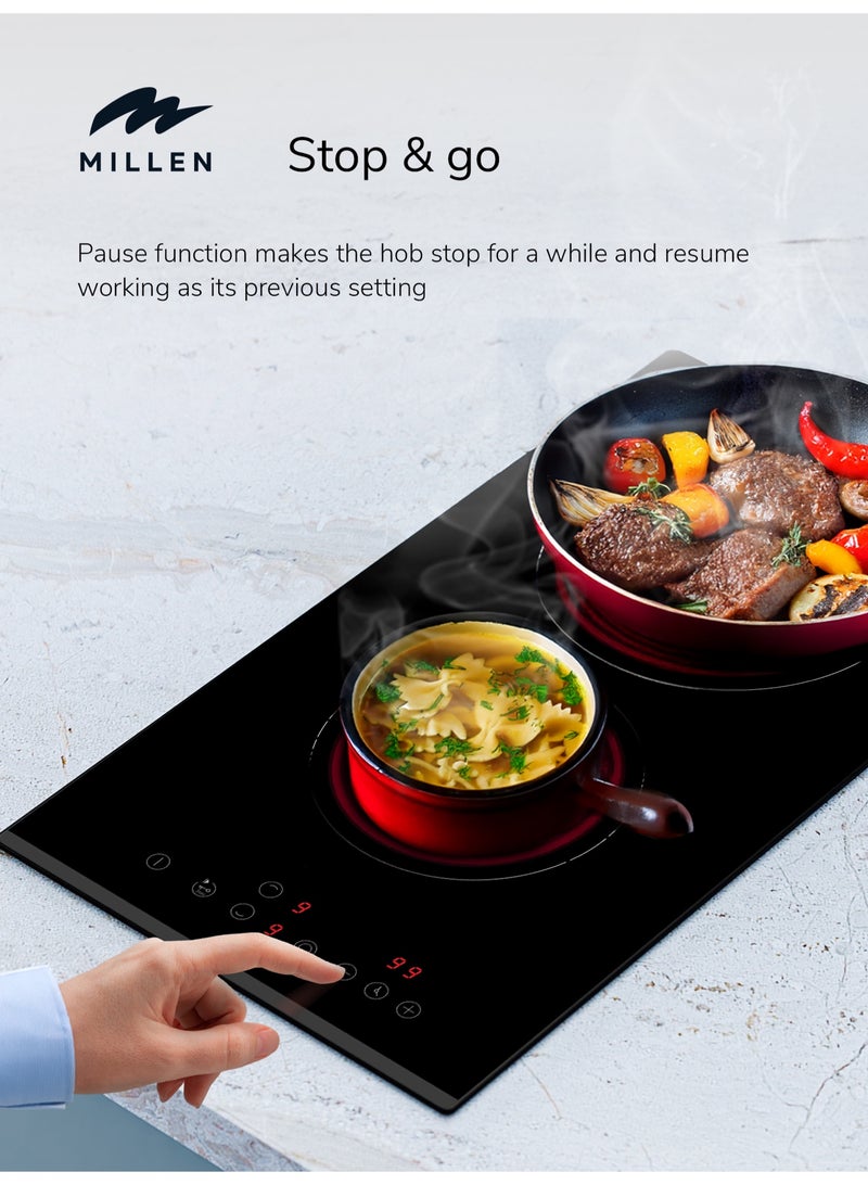 ميلين موقد سيراميك مدمج 30 سم مع وظيفة التعزيز وزجاج إيطالي - Image 5