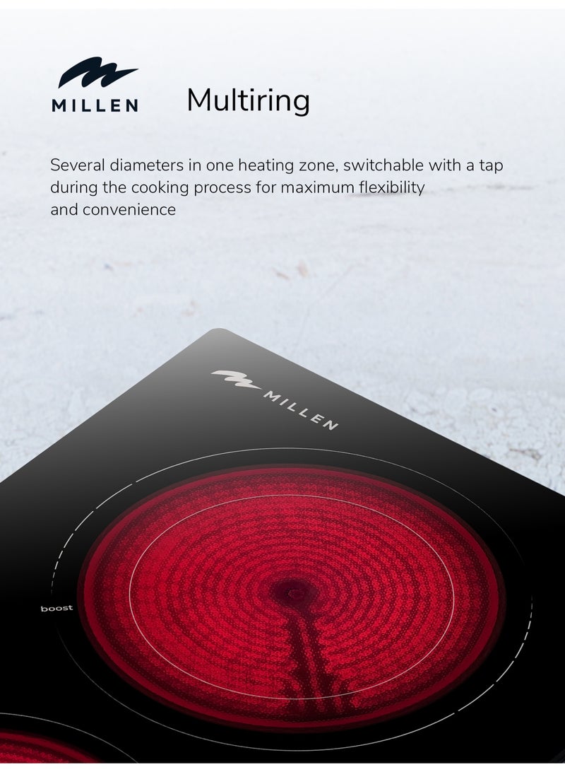 ميلين موقد سيراميك مدمج 30 سم مع وظيفة التعزيز وزجاج إيطالي - Image 3