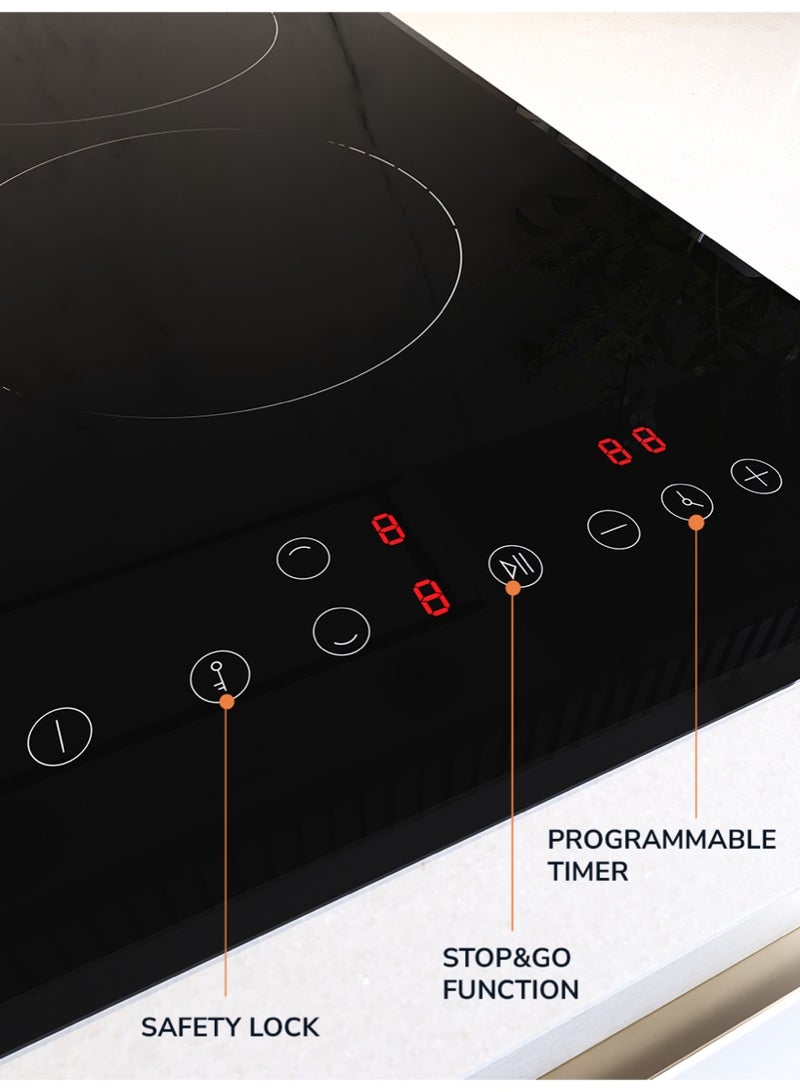 MILLEN MILLEN Built in Electric hob, 30 cm Black Glass, 2 Heating Zones, 3000W, Touch Control, MEH 301 BL, 3 Year Warranty MEH 301 BL black  - Image 2