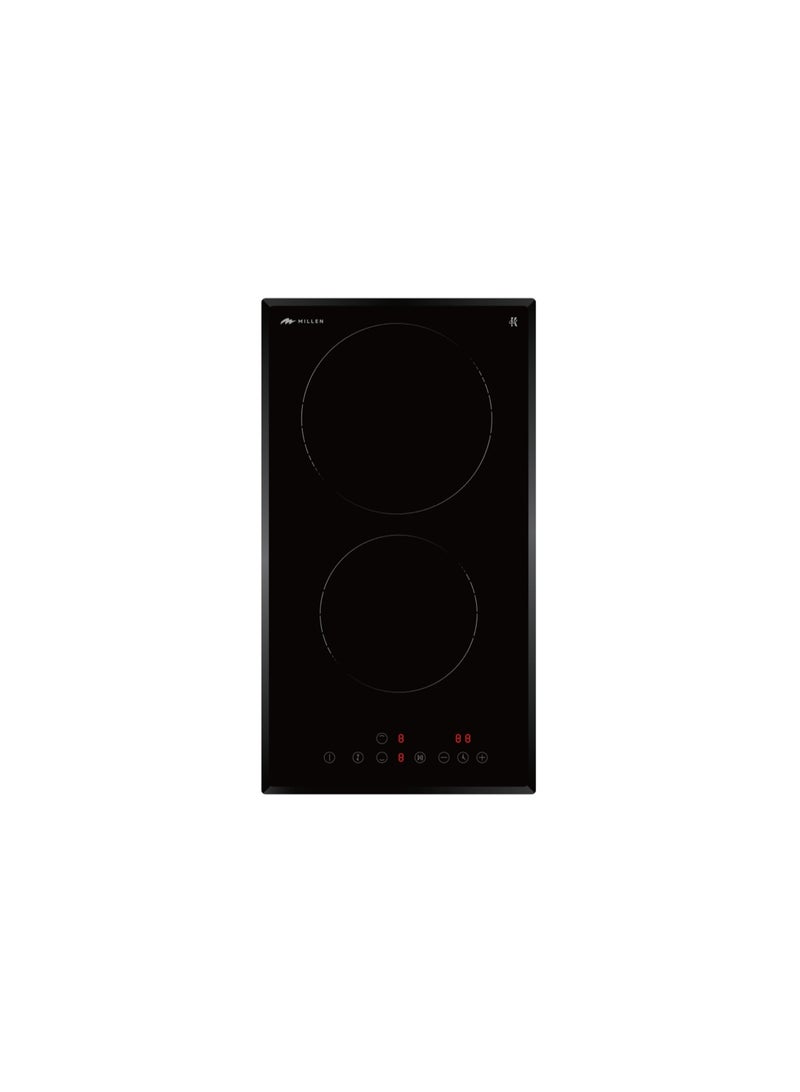 MILLEN MILLEN Built in Electric hob, 30 cm Black Glass, 2 Heating Zones, 3000W, Touch Control, MEH 301 BL, 3 Year Warranty MEH 301 BL black  - Image 1