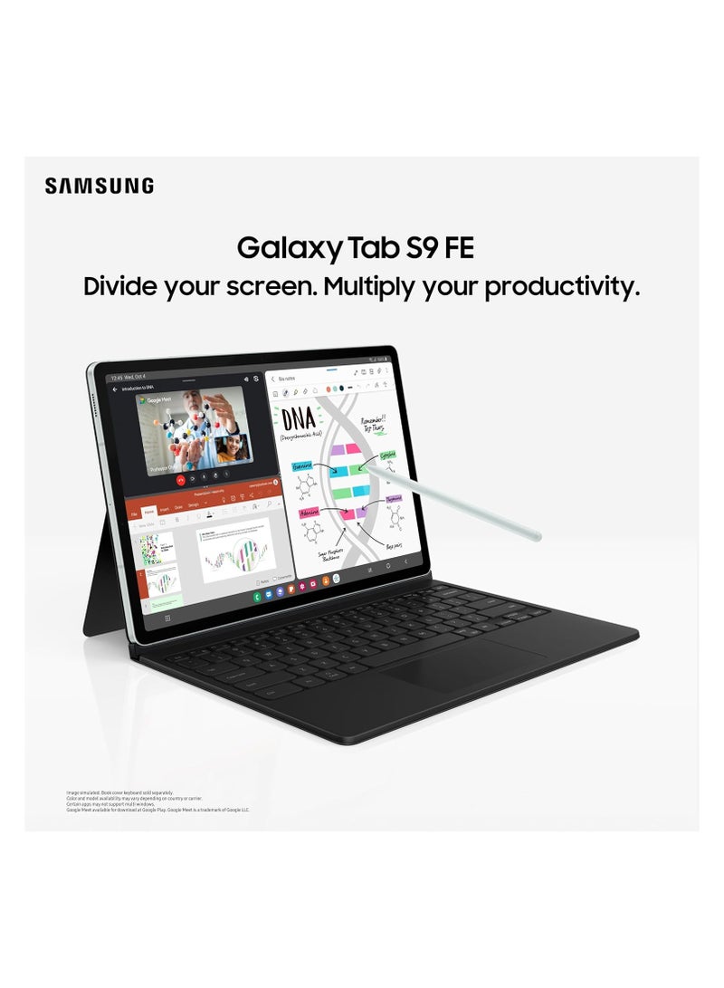 Samsung Galaxy Tab S9 FE 5G + Wi-Fi Tablet, 10.9" WUXGA+ Display, 6GB RAM, 128GB ROM, S Pen Included, Silver – India Version – Works Worldwide - Image 3