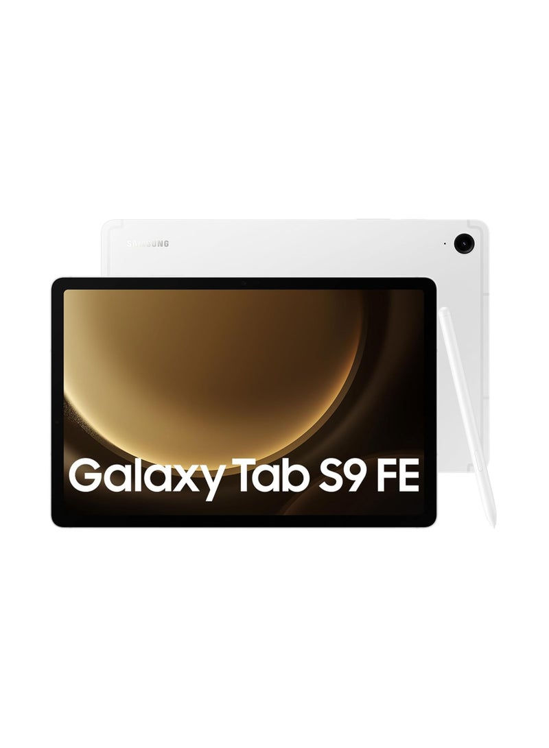 Samsung Galaxy Tab S9 FE 5G + Wi-Fi Tablet, 10.9" WUXGA+ Display, 6GB RAM, 128GB ROM, S Pen Included, Silver – India Version – Works Worldwide - Image 1