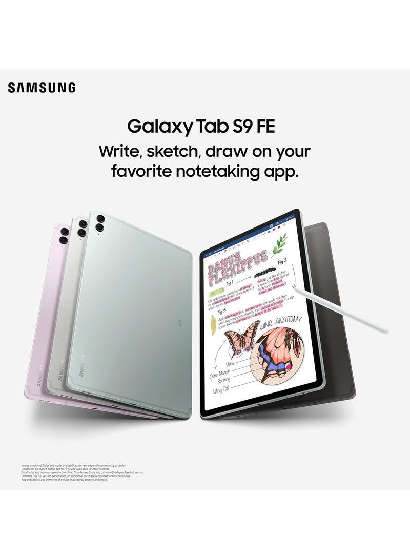 Samsung Galaxy Tab S9 FE 5G + Wi-Fi Tablet, 10.9" WUXGA+ Display, 6GB RAM, 128GB ROM, S Pen Included, Silver – India Version – Works Worldwide - Image 4