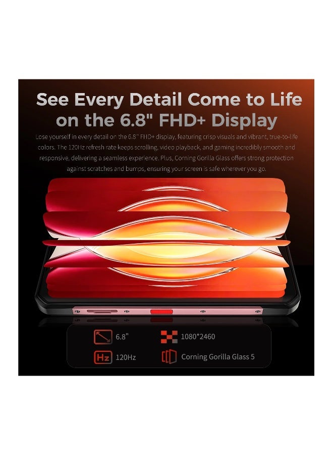 أوكيتل هاتف WP56 القوي 5G بشاشة 6.8 بوصة FHD+ وبطارية كبيرة سعة 16000 مللي أمبير وكاميرا 108 ميجابكسل بنظام أندرويد 15 (12GB+512GB NFC) - Image 2