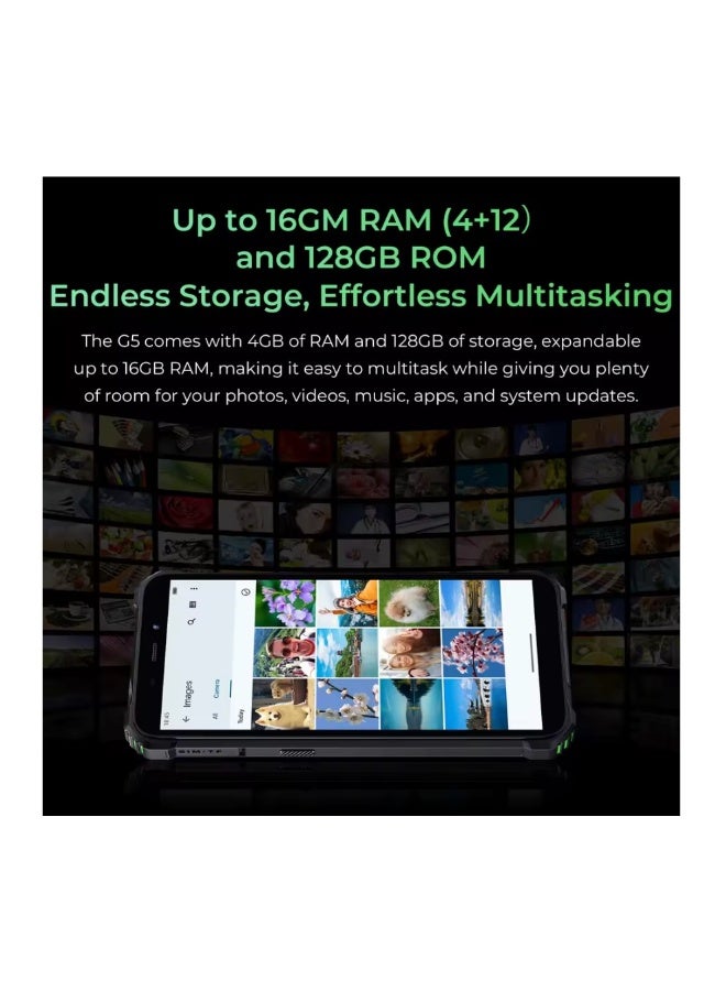 أوكيتل هاتف G5 الذكي المتين مع أضواء تخييم مزدوجة 16GB(4+12) +128GB 6300mAh 5MP 13MP 6" HD - أسود - Image 5