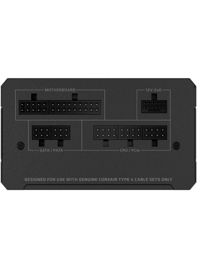 كورسير RM1000e 1000W 80+ Gold Fully Modular ATX 3.1 Power Supply, PCIe 5.1 Ready with 600W 12V-2x6 Cable, Low Noise Zero RPM Fan Mode, Compact 140mm Design, Rifle Bearing Fan, 105°C Rated Capacitors, Black | CP-9020297-UK - Image 4