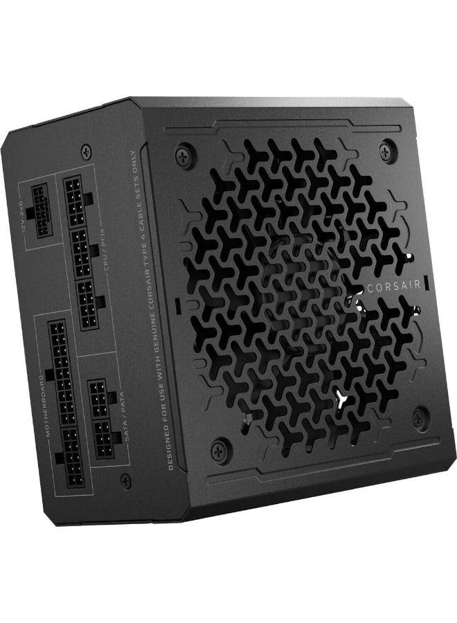 كورسير RM1000e 1000W 80+ Gold Fully Modular ATX 3.1 Power Supply, PCIe 5.1 Ready with 600W 12V-2x6 Cable, Low Noise Zero RPM Fan Mode, Compact 140mm Design, Rifle Bearing Fan, 105°C Rated Capacitors, Black | CP-9020297-UK - Image 2